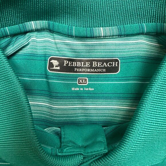PEBBLE BEACH MENS GREEN GOLF POLO XL DRI FIT SHIRT - Picture 7 of 8